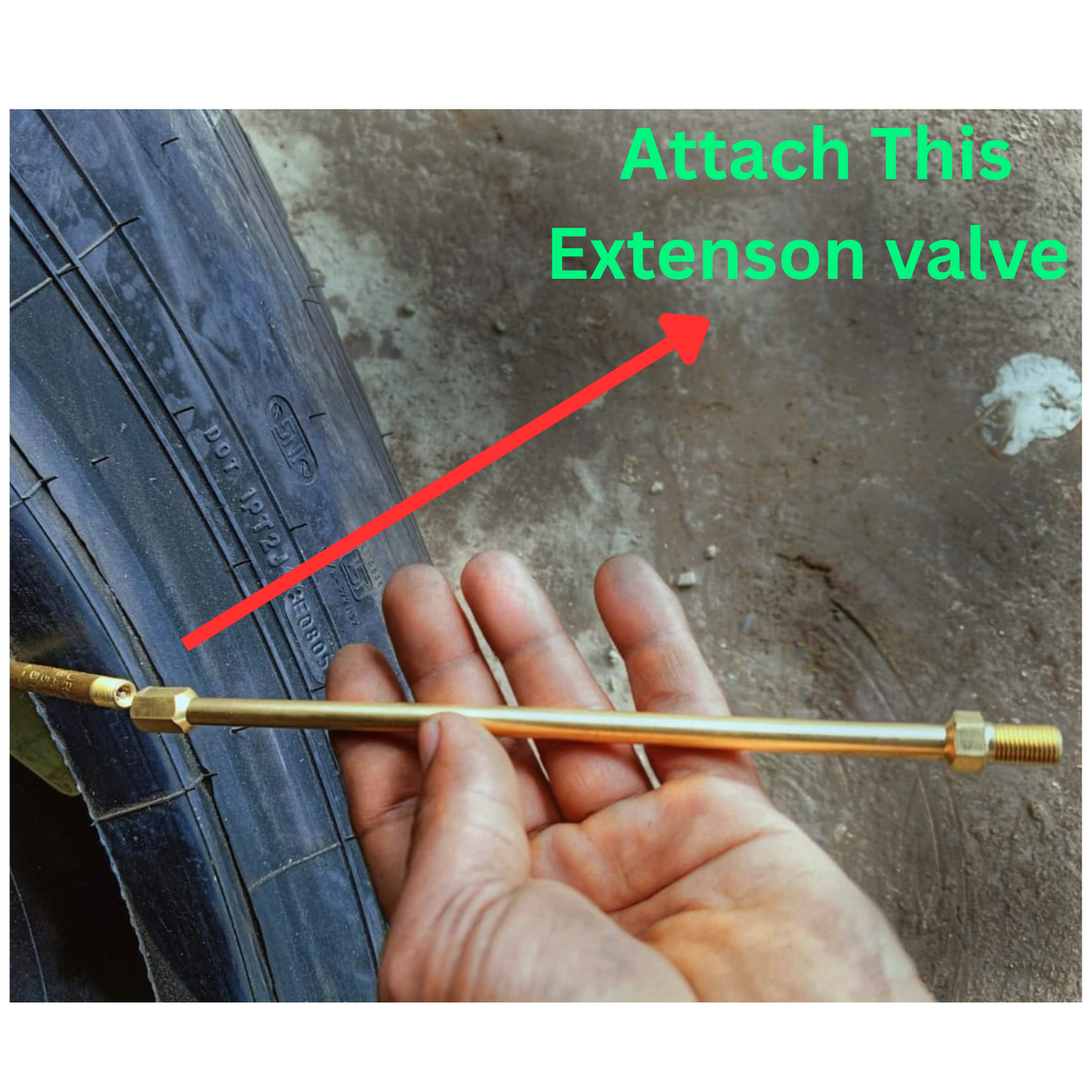 TURBO SEAL X 8-Inch Tyre Extension Valve | Brass Air Nozzle Extender for Pressure Gauge & Air Pipe