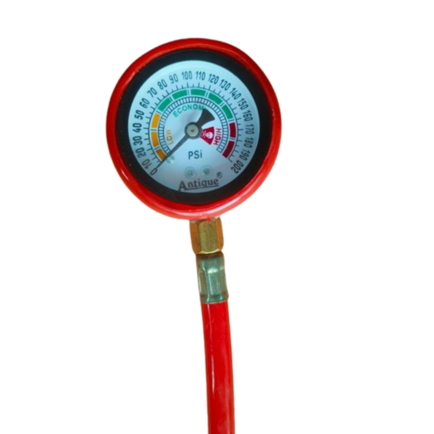 Antique Tyre Pressure Gauge | Flexible Hose | 0–200 PSI for Car & Bike – by TURBO SEAL X