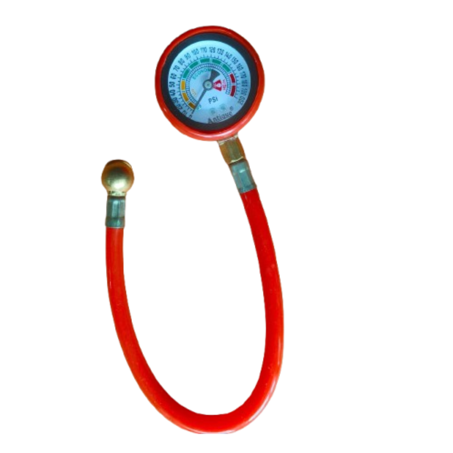 Antique Tyre Pressure Gauge | Flexible Hose | 0–200 PSI for Car & Bike – by TURBO SEAL X