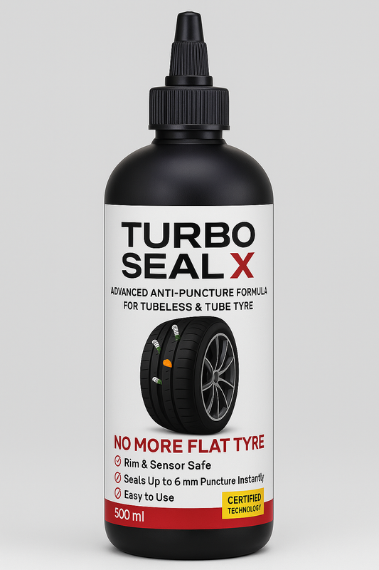 TURBO SEAL X Tyre Sealant 500ml – Anti-Puncture Liquid for Bikes & Cars | Made for Indian Roads