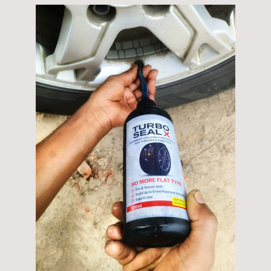 TURBO SEAL X Tyre Sealant 500ml – Anti-Puncture Liquid for Bikes & Cars | Made for Indian Roads